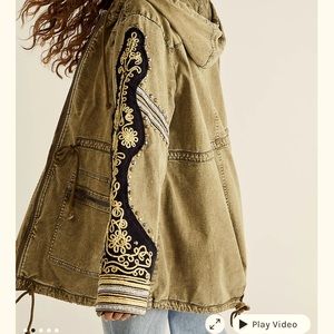 one of a kind free people military style jacket